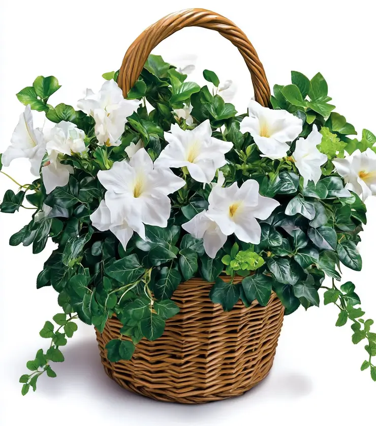 Pure White Blooms Basket