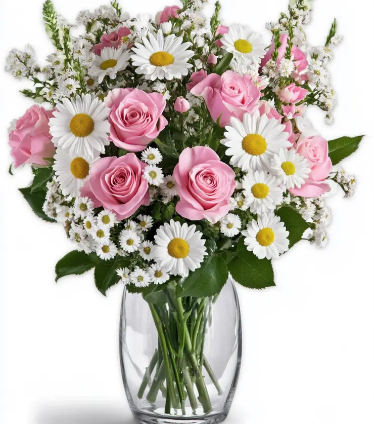 Pink and white blooms