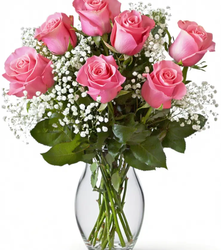 Six Lovely Pink Roses