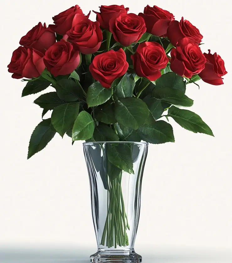 Twelve perfect roses