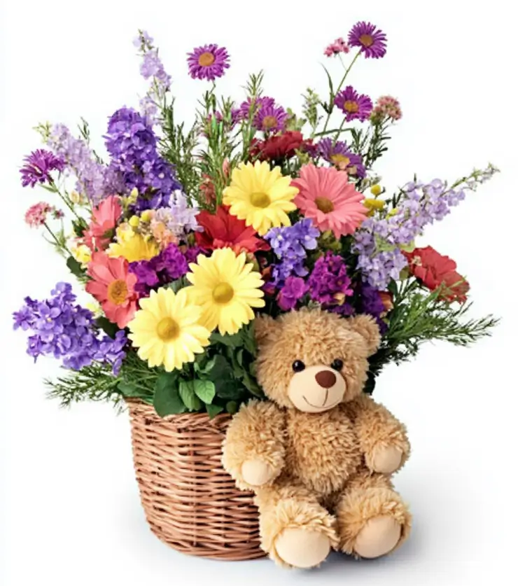 Get Well Basket & Teddy Bear